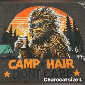 Gildan Charcoal Tee with Camp Hair Graphic